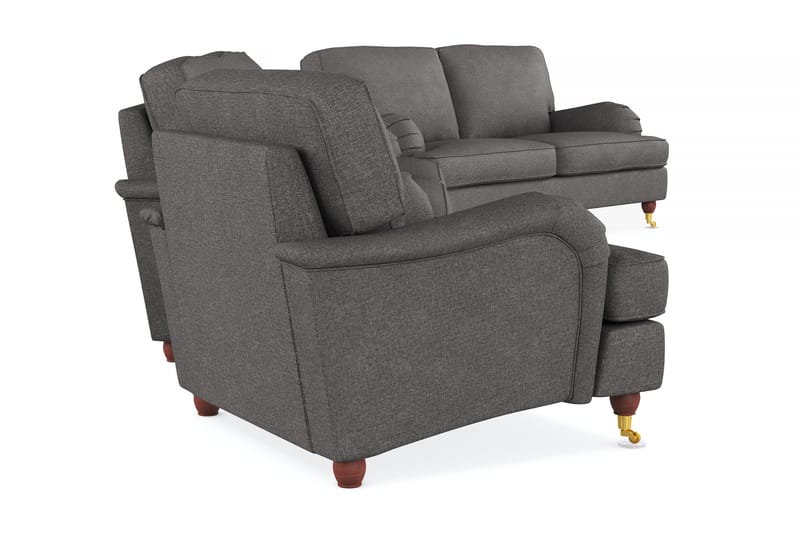 Howard Lyx Soffgrupp 3-sits + 2-sits Soffa + Fåtölj i Tyg - Mörkgrå - Möbler - Vardagsrum - Soffgrupper - Howard soffgrupp