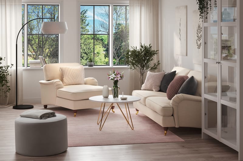 Howard Lyx Soffgrupp 3-sits Soffa + Divanfåtölj i Tyg - Beige - Möbler - Vardagsrum - Soffgrupper - Howard soffgrupp