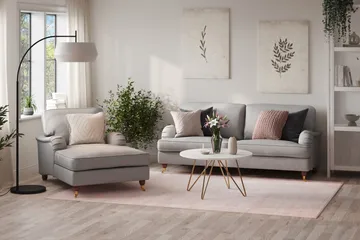 Howard Lyx Soffgrupp 3-sits Soffa + Divanfåtölj i Tyg - Ljusgrå - Möbler - Vardagsrum - Soffgrupper - Howard soffgrupp
