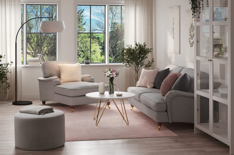 Howard Lyx Soffgrupp 3-sits Soffa + Divanfåtölj i Tyg - Ljusgrå - Möbler - Vardagsrum - Soffgrupper - Howard soffgrupp