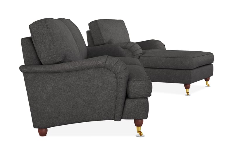 Howard Lyx Soffgrupp 3-sits Soffa + Divanfåtölj i Tyg - Mörkgrå - Möbler - Vardagsrum - Soffgrupper - Howard soffgrupp