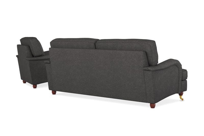 Howard Lyx Soffgrupp 3-sits Soffa + Divanfåtölj i Tyg - Mörkgrå - Möbler - Vardagsrum - Soffgrupper - Howard soffgrupp