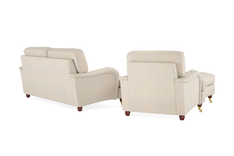 Howard Lyx Soffgrupp 3-sits Soffa + Fåtölj + Fotpall i Tyg - Beige - Möbler - Vardagsrum - Soffgrupper - Howard soffgrupp