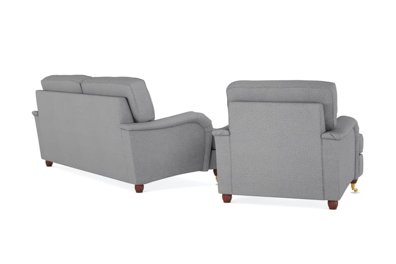 Howard Lyx Soffgrupp 3-sits Soffa + Fåtölj i Tyg - Ljusgrå - Möbler - Vardagsrum - Soffgrupper - Howard soffgrupp