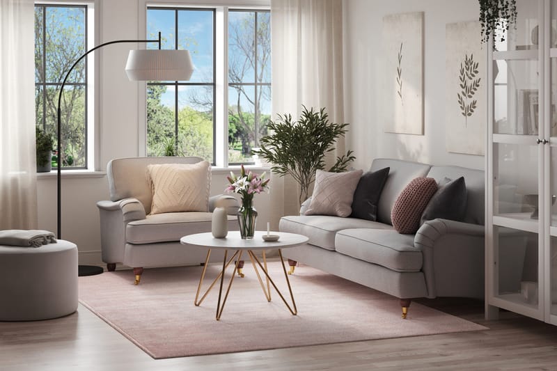 Howard Lyx Soffgrupp 3-sits Soffa + Fåtölj i Tyg - Ljusgrå - Möbler - Vardagsrum - Soffgrupper - Howard soffgrupp