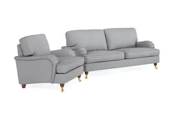 Howard Lyx Soffgrupp 3-sits Soffa + Fåtölj i Tyg - Ljusgrå - Möbler - Vardagsrum - Soffgrupper - Howard soffgrupp