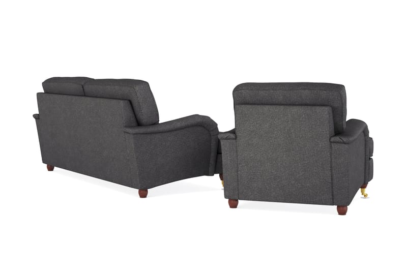 Howard Lyx Soffgrupp 3-sits Soffa + Fåtölj i Tyg - Mörkgrå - Möbler - Vardagsrum - Soffgrupper - Howard soffgrupp