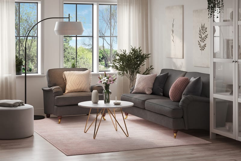 Howard Lyx Soffgrupp 3-sits Soffa + Fåtölj i Tyg - Mörkgrå - Möbler - Vardagsrum - Soffgrupper - Howard soffgrupp