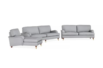 Howard Lyx Soffgrupp 4-sits + 3-sits Soffa + Divanfåtölj i Tyg - Ljusgrå - Möbler - Vardagsrum - Soffgrupper - Howard soffgrupp
