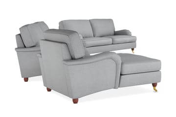 Howard Lyx Soffgrupp 4-sits + 3-sits Soffa + Divanfåtölj i Tyg - Ljusgrå - Möbler - Vardagsrum - Soffgrupper - Howard soffgrupp