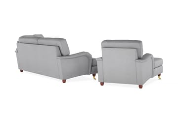 Howard Lyx Soffgrupp 4-sits + 3-sits Soffa + Divanfåtölj i Tyg - Ljusgrå - Möbler - Vardagsrum - Soffgrupper - Howard soffgrupp