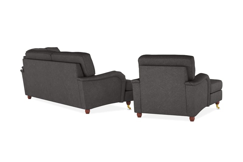 Howard Lyx Soffgrupp 4-sits + 3-sits Soffa + Divanfåtölj i Tyg - Mörkgrå - Möbler - Vardagsrum - Soffgrupper - Howard soffgrupp