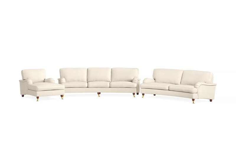 Howard Lyx Soffgrupp 4-sits + 3-sits Svängd Soffa + Divanfåtölj i Tyg - Beige - Möbler - Vardagsrum - Soffgrupper - Howard soffgrupp