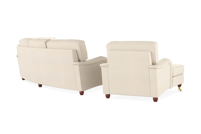 Howard Lyx Soffgrupp 4-sits + 3-sits Svängd Soffa + Divanfåtölj i Tyg - Beige - Möbler - Vardagsrum - Soffgrupper - Howard soffgrupp