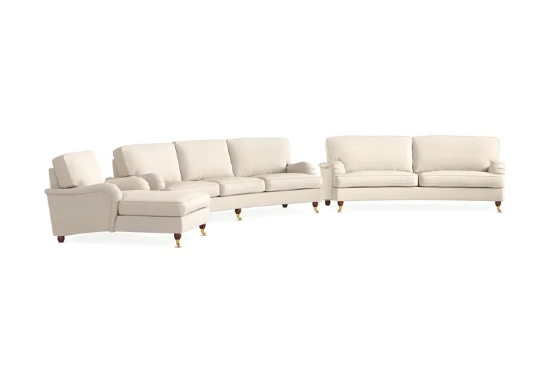 Howard Lyx Soffgrupp 4-sits + 3-sits Svängd Soffa + Divanfåtölj i Tyg - Beige - Möbler - Vardagsrum - Soffgrupper - Howard soffgrupp
