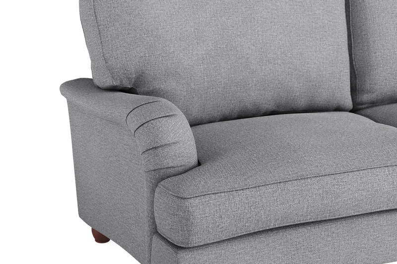 Howard Lyx Soffgrupp 4-sits + 3-sits Svängd Soffa + Fåtölj + Fotpall i Tyg - Ljusgrå - Möbler - Vardagsrum - Soffgrupper - Howard soffgrupp