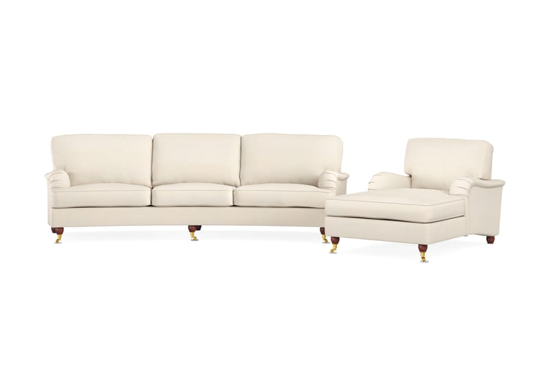 Howard Lyx Soffgrupp 4-sits Svängd Soffa + Divanfåtölj i Tyg - Beige - Möbler - Vardagsrum - Soffgrupper - Howard soffgrupp