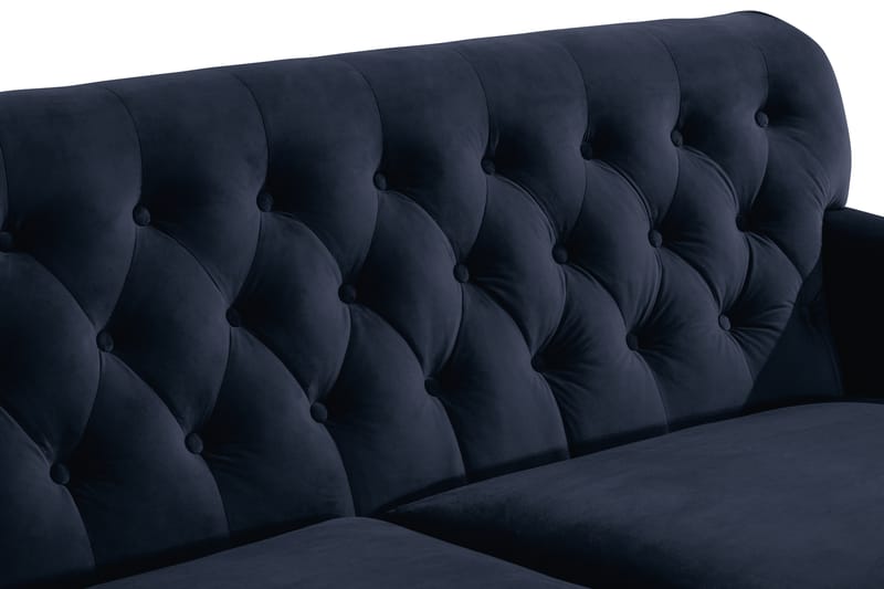 Howard Riviera Soffgrupp 3-sits + 2-sits Soffa + Fåtölj + Fotpall i Sammet - Blå - Möbler - Vardagsrum - Soffgrupper - Howard soffgrupp