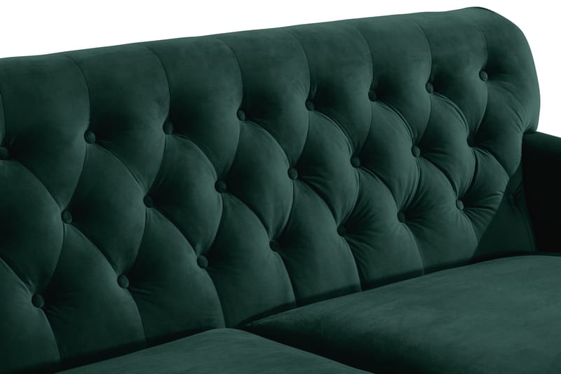 Howard Riviera Soffgrupp 3-sits + 2-sits Soffa + Fåtölj + Fotpall i Sammet - Grön - Möbler - Vardagsrum - Soffgrupper - Howard soffgrupp