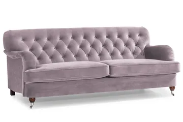 Howard Riviera Soffgrupp 3-sits + 2-sits Soffa + Fåtölj + Fotpall i Sammet - Lila - Möbler - Vardagsrum - Soffgrupper - Howard soffgrupp