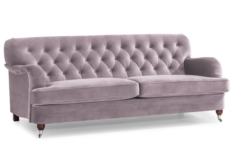 Howard Riviera Soffgrupp 3-sits + 2-sits Soffa + Fåtölj + Fotpall i Sammet - Lila - Möbler - Vardagsrum - Soffgrupper - Howard soffgrupp