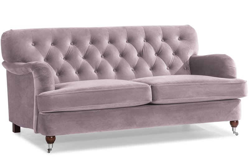 Howard Riviera Soffgrupp 3-sits + 2-sits Soffa + Fåtölj + Fotpall i Sammet - Lila - Möbler - Vardagsrum - Soffgrupper - Howard soffgrupp
