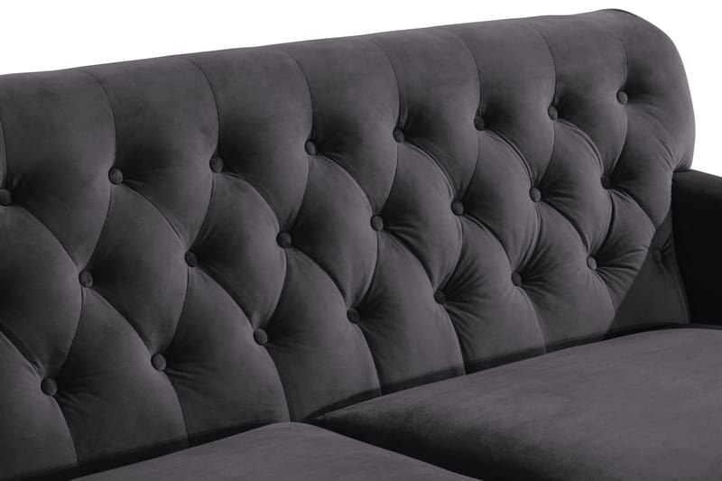 Howard Riviera Soffgrupp 3-sits + 2-sits Soffa + Fåtölj + Fotpall i Sammet - Mörkgrå - Möbler - Vardagsrum - Soffgrupper - Howard soffgrupp