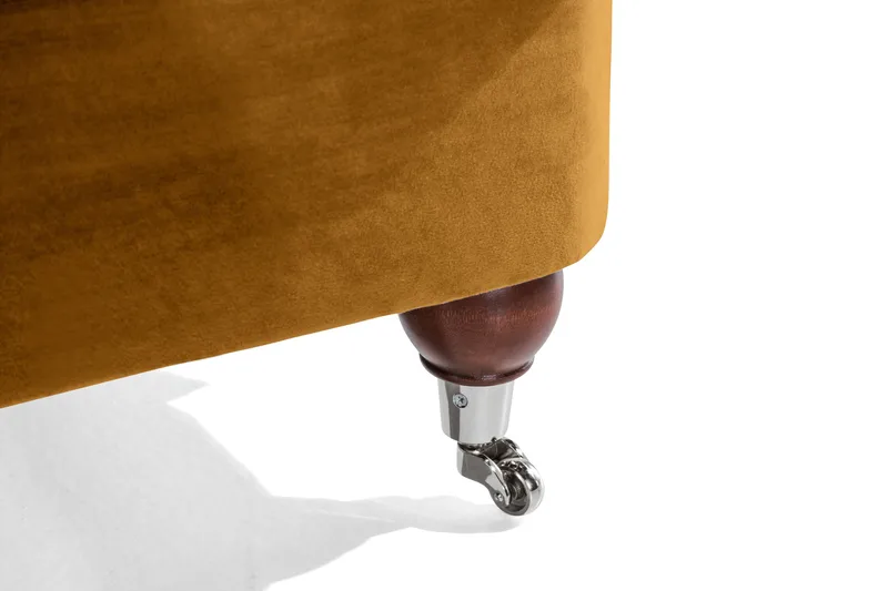 Howard Riviera Soffgrupp 3-sits + 2-sits Soffa + Fåtölj + Fotpall i Sammet - Mörkgul - Möbler - Vardagsrum - Soffgrupper - Howard soffgrupp