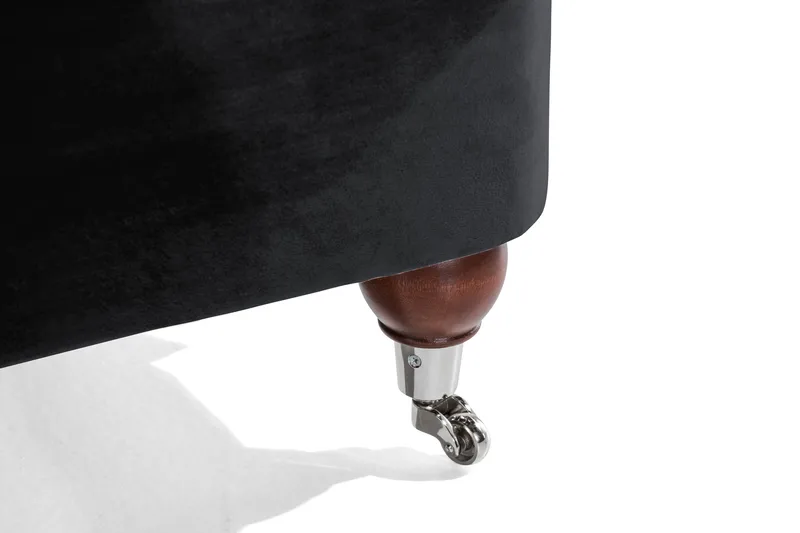 Howard Riviera Soffgrupp 3-sits + 2-sits Soffa + Fåtölj + Fotpall i Sammet - Svart - Möbler - Vardagsrum - Soffgrupper - Howard soffgrupp