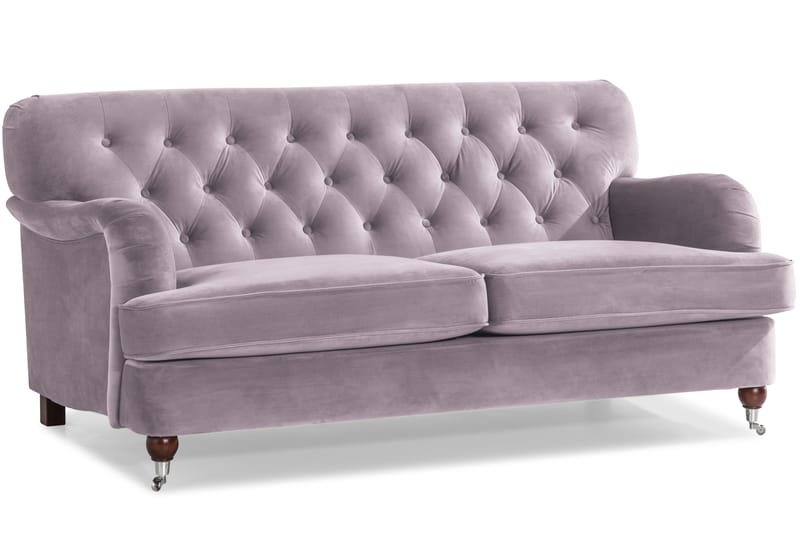 Howard Riviera Soffgrupp Svängd 3-sits + 2-sits Soffa + Fåtölj + Fotpall i Sammet - Lila - Möbler - Vardagsrum - Soffgrupper - Howard soffgrupp