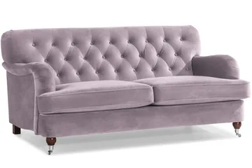 Howard Riviera Soffgrupp Svängd 3-sits + 2-sits Soffa + Fåtölj + Fotpall i Sammet - Lila - Möbler - Vardagsrum - Soffgrupper - Howard soffgrupp
