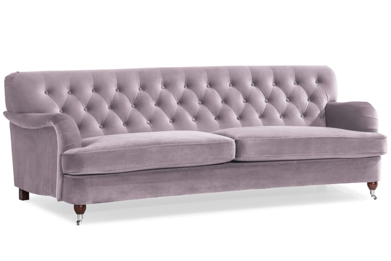 Howard Riviera Soffgrupp Svängd 3-sits + 2-sits Soffa + Fåtölj + Fotpall i Sammet - Lila - Möbler - Vardagsrum - Soffgrupper - Howard soffgrupp