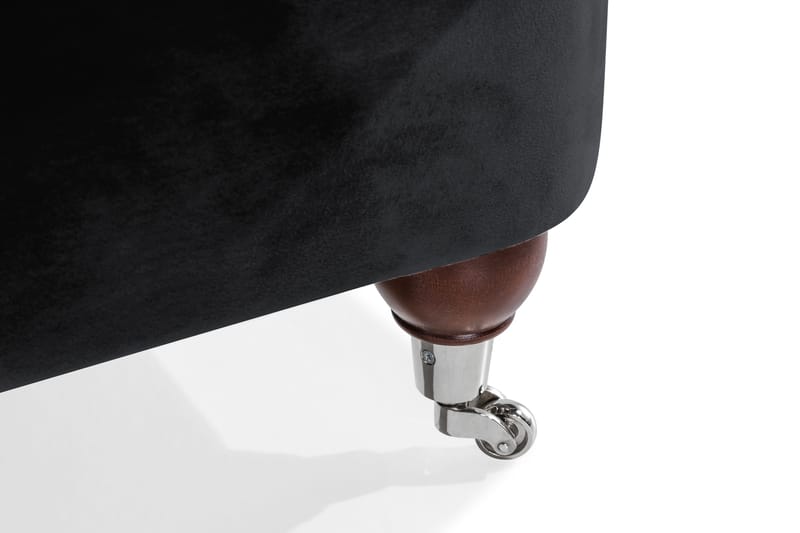 Howard Riviera Soffgrupp Svängd 3-sits + 2-sits Soffa + Fåtölj + Fotpall i Sammet - Svart - Möbler - Vardagsrum - Soffgrupper - Howard soffgrupp