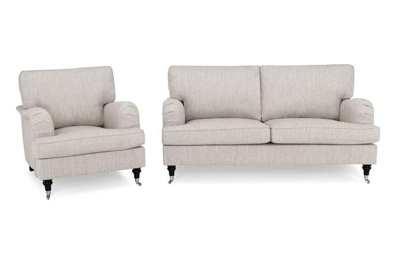 HOWARD Soffgrupp 3-sits+Fåtölj Beige - Chesterfield soffgrupp - Soffgrupper