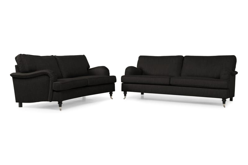 HOWARD Soffgrupp 3,5-sits Rak + 2-sits Svängd Antracit - Chesterfield soffgrupp - Soffgrupper