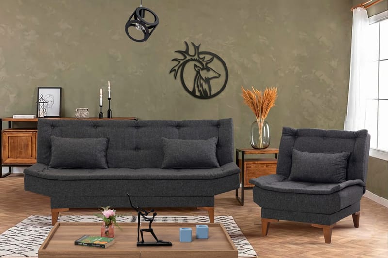 Hunterville Soffgrupp - Antracit - Möbler - Vardagsrum - Soffgrupper
