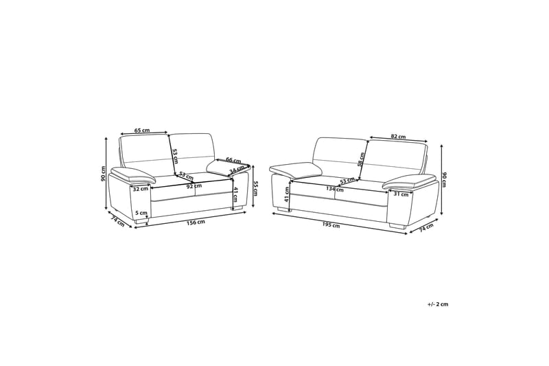 JAKUSZ Soffgrupp 2-Sits + 3-Sits Konstläder Beige - Möbler - Vardagsrum - Soffgrupper - Howard soffgrupp