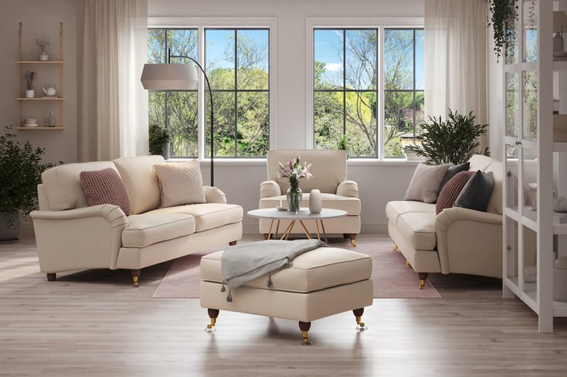LYNN 3-sits+4-sits+Fåtölj+Fotpall Beige - Möbler - Vardagsrum - Soffgrupper - Howard soffgrupp