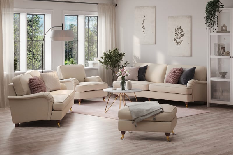 LYNN 3-sits+4-sits+Fåtölj+Fotpall Beige - Möbler - Vardagsrum - Soffgrupper - Howard soffgrupp
