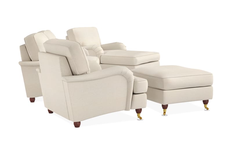 LYNN Soffgrupp 2-sits+Divan+Fåtölj+Fotpall Beige - Möbler - Vardagsrum - Soffgrupper - Howard soffgrupp
