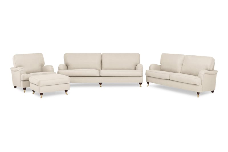 LYNN Soffgrupp 3-sits+2-sits+Fåtölj+Fotpall Beige - Howard soffgrupp - Soffgrupper