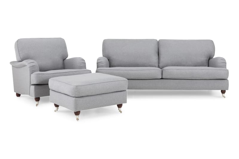 LYNN Soffgrupp 3-sits+Fåtölj Ljusgrå - Howard soffgrupp - Soffgrupper
