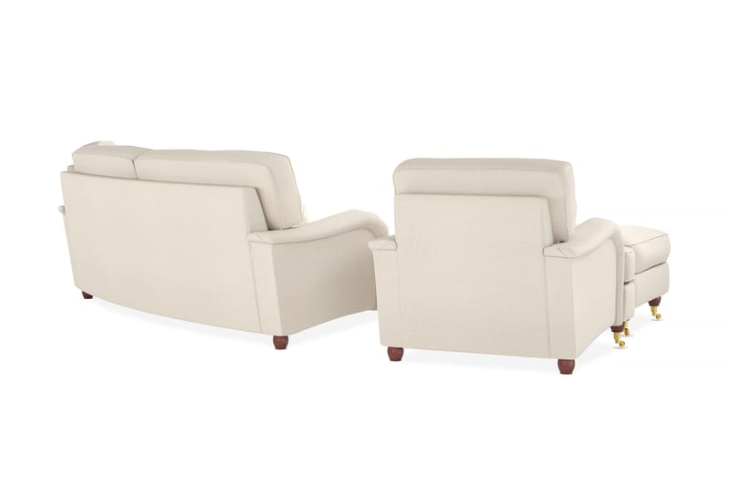 LYNN Soffgrupp Svängd 3-sits+Divan+Fåtölj+Fotpall Beige - Möbler - Vardagsrum - Soffgrupper - Howard soffgrupp