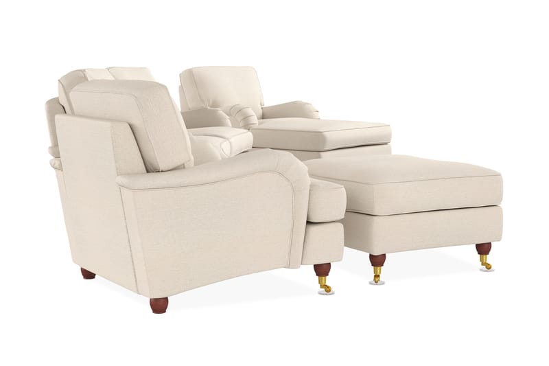 LYNN Soffgrupp Svängd 4-sits+2 Fåtöljer+Fotpall Beige - Möbler - Vardagsrum - Soffgrupper - Howard soffgrupp