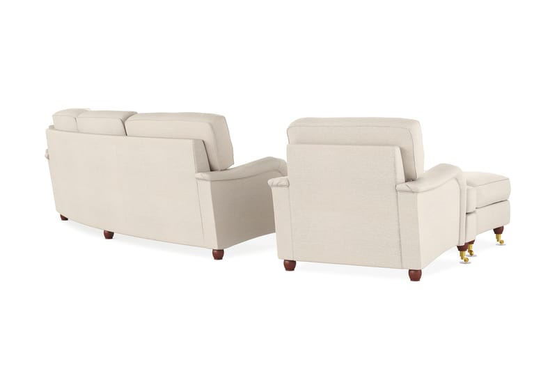 LYNN Soffgrupp Svängd 4-sits+2 Fåtöljer+Fotpall Beige - Möbler - Vardagsrum - Soffgrupper - Howard soffgrupp