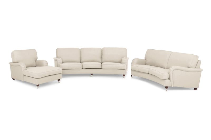 LYNN Soffgrupp Svängd 4-sits+3-sits+Divan Beige - Howard soffgrupp - Soffgrupper