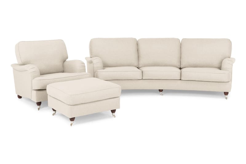 LYNN Soffgrupp Svängd 4-Sits+Fåtölj+Fotpall Beige - Howard soffgrupp - Soffgrupper