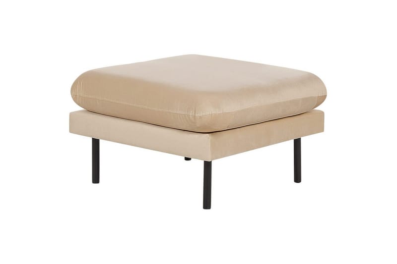 Soffgrupp med fotpall Vinterbro Beige/svart, Sammet - Beige - Möbler - Vardagsrum - Soffgrupper