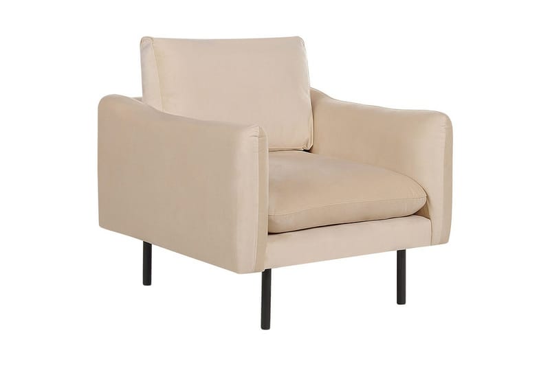 Soffgrupp med fotpall Vinterbro Beige/svart, Sammet - Beige - Möbler - Vardagsrum - Soffgrupper