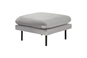 Soffgrupp med fotpall Vinterbro Grå/svart, Sammet - Grå/svart, Sammet - Möbler - Vardagsrum - Soffgrupper